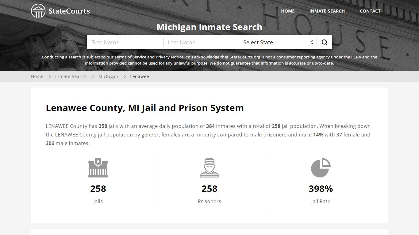 Lenawee County, MI Inmate Search - StateCourts