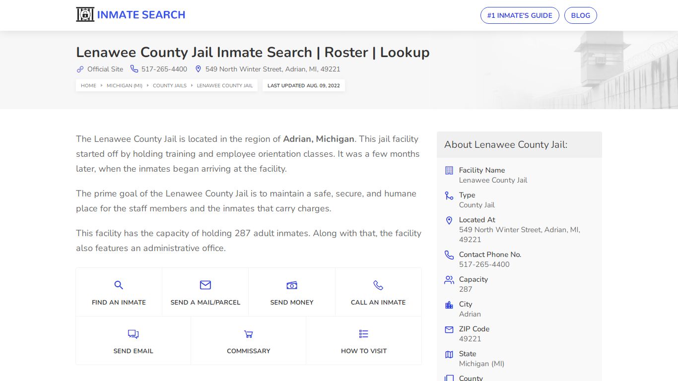 Lenawee County Jail Inmate Search | Roster | Lookup