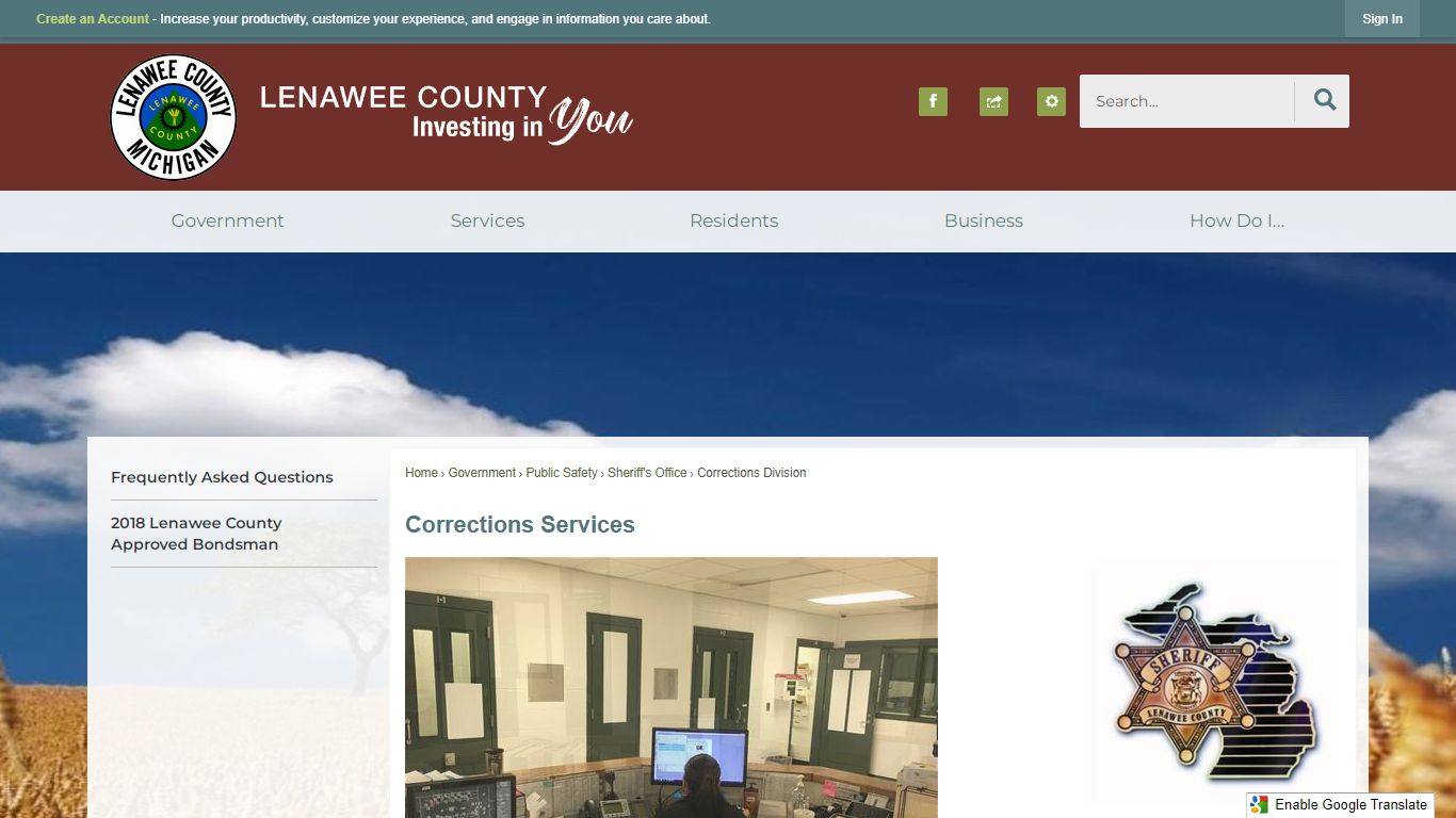 Corrections Services | Lenawee County, MI