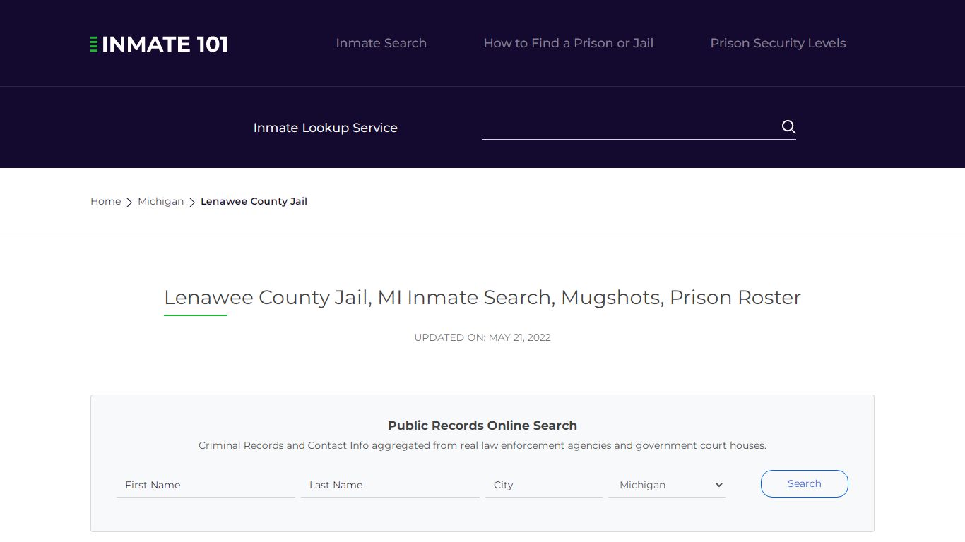 Lenawee County Jail, MI Inmate Search, Mugshots, Prison ...